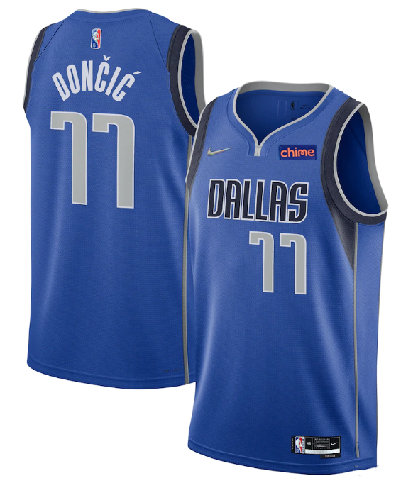 Men's Dallas Mavericks #77 Luka Doncic Blue Stitched Jersey